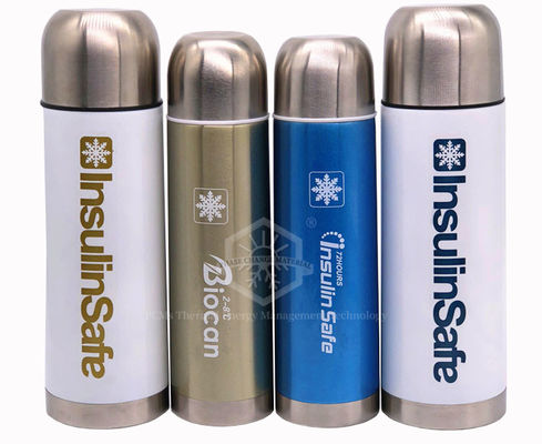 2-8 ° C SS304 PCM Travel Cooler Flask 36 ชม. สำหรับ Biodication และ Insulin Carrying